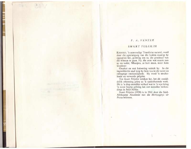 Swart Pelgrim -- F. A. Venter