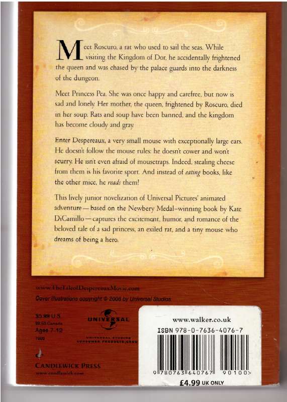 The Tale of Despereaux: A Junior Novelization  --  Jamie Michalak