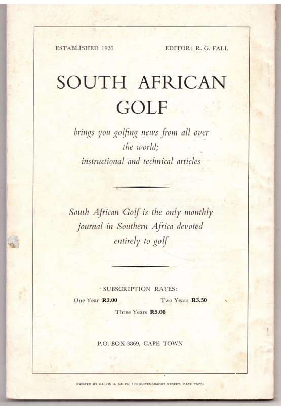 The 1965 South African Open Golf Championship played at The Royal Cape Golf Club.