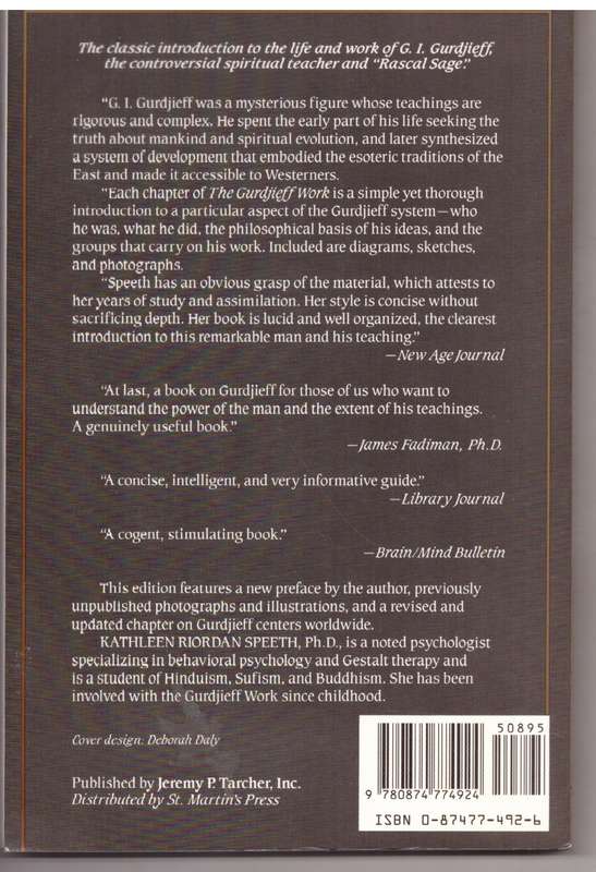The Gurdjieff Work - Kathleen Riordan Speeth