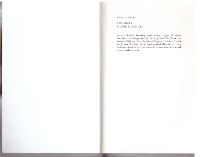 The News: A User's Manual - Alain De Botton