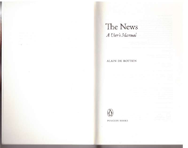 The News: A User's Manual - Alain De Botton