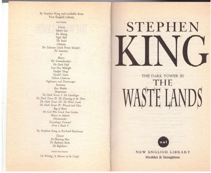The Waste Lands: The Dark Tower III  Stephen King