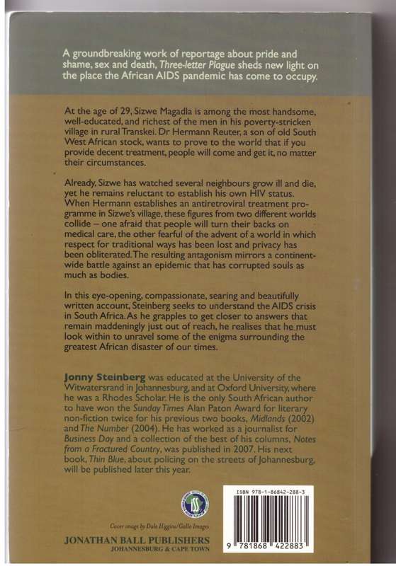 Three-Letter Plague: A Young Man's Journey Through a Great Epidemic - Johnny Steinberg