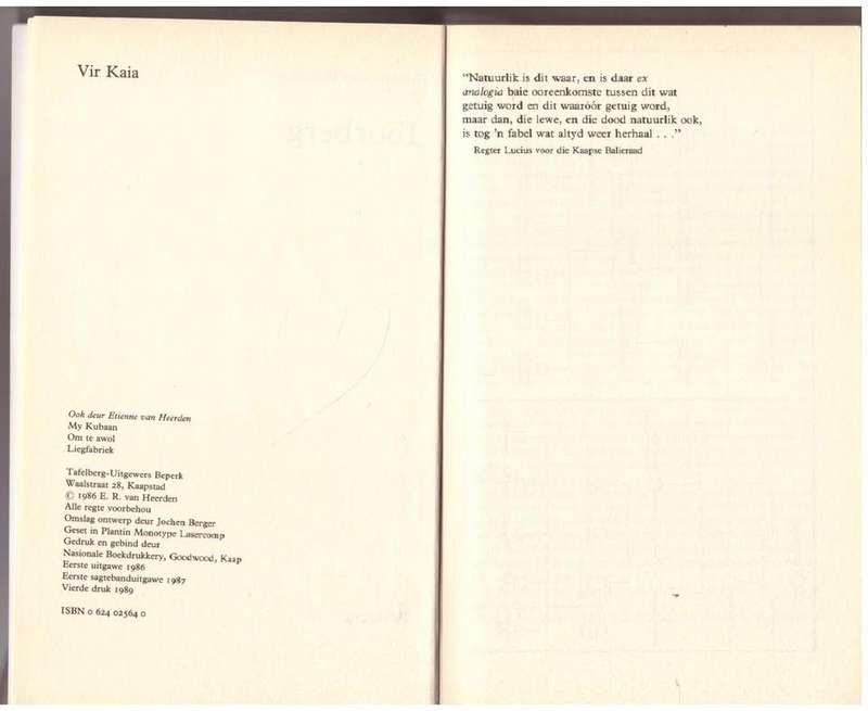 Toorberg -- Etienne Van Heerden
