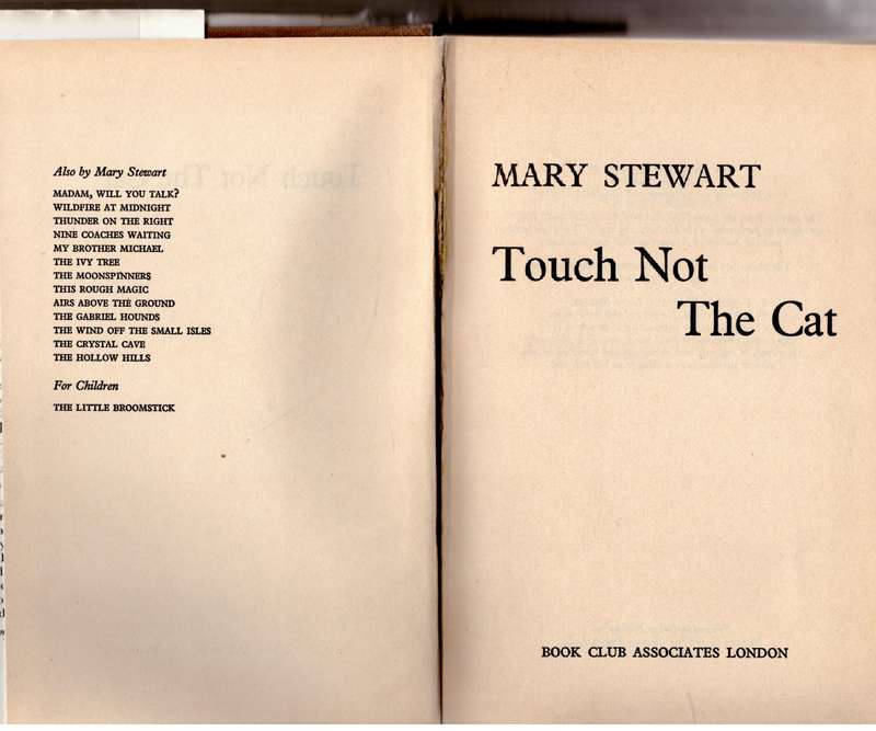 Touch Not the Cat  --  Mary Stewart