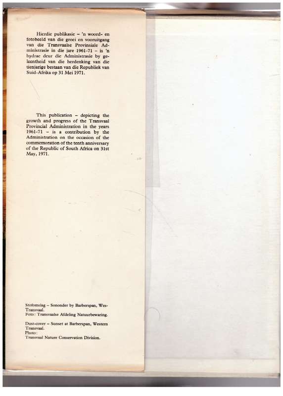 Transvaal, 1961-71 : Die Groei en Vooruitgang Van Die Transvaalse Provinsiale Administrasie