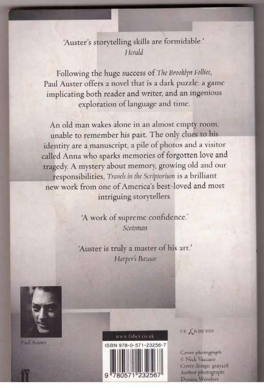 Travels in the Scriptorium: A Novel  -- Paul Auster