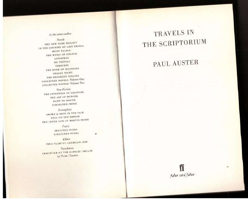 Travels in the Scriptorium: A Novel  -- Paul Auster