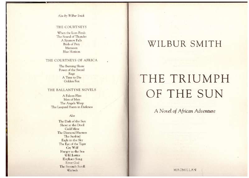 The Triumph of the Sun --  Wilbur Smith