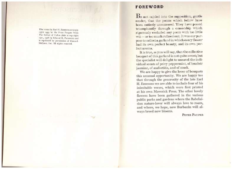 An Uncensored Anthology: Gathered from Many Questionable Sources