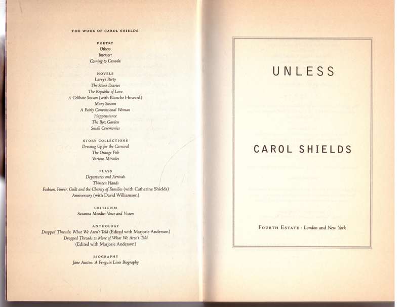 Unless: A Novel  Carol Shields