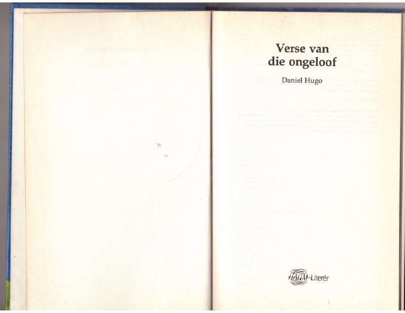 Verse van die ongeloof -- Daniel Hugo