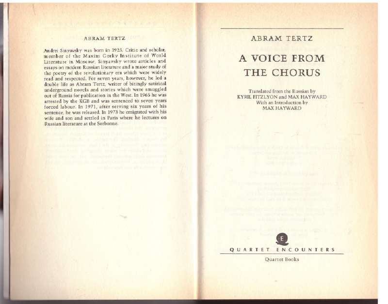 A Voice from the Chorus - Abram Tertz