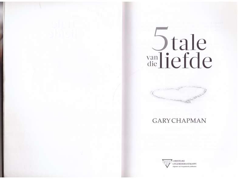 Vyf Tale Van Die Liefde  Gary Chapman