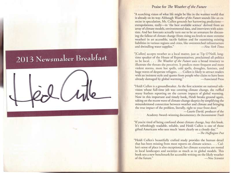 The Weather of the Future - Heidi Cullen **SIGNED**