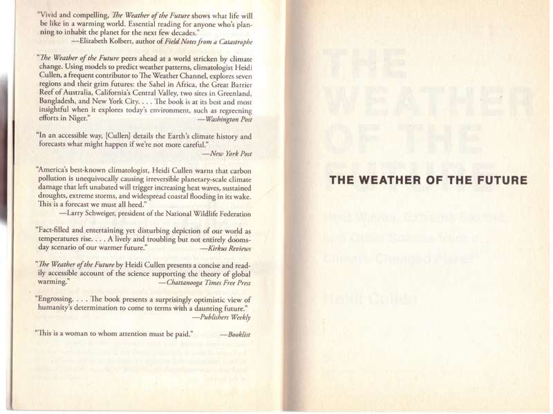 The Weather of the Future - Heidi Cullen **SIGNED**