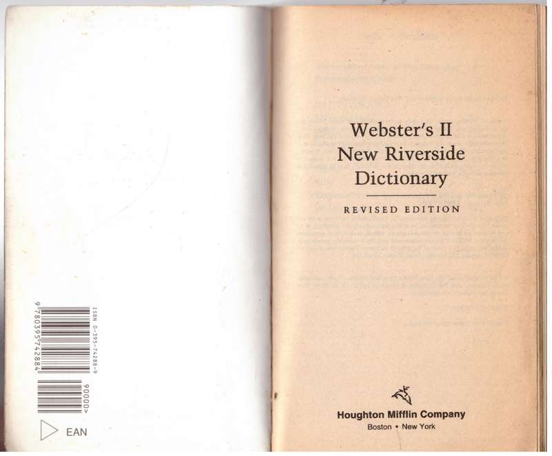 Webster's II New Riverside Dictionary-Revised Edition