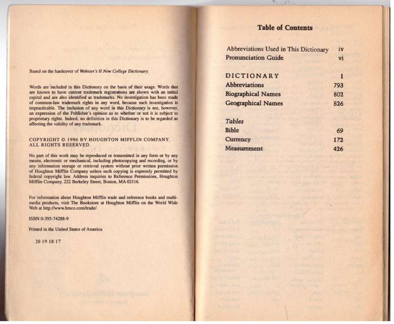 Webster's II New Riverside Dictionary-Revised Edition