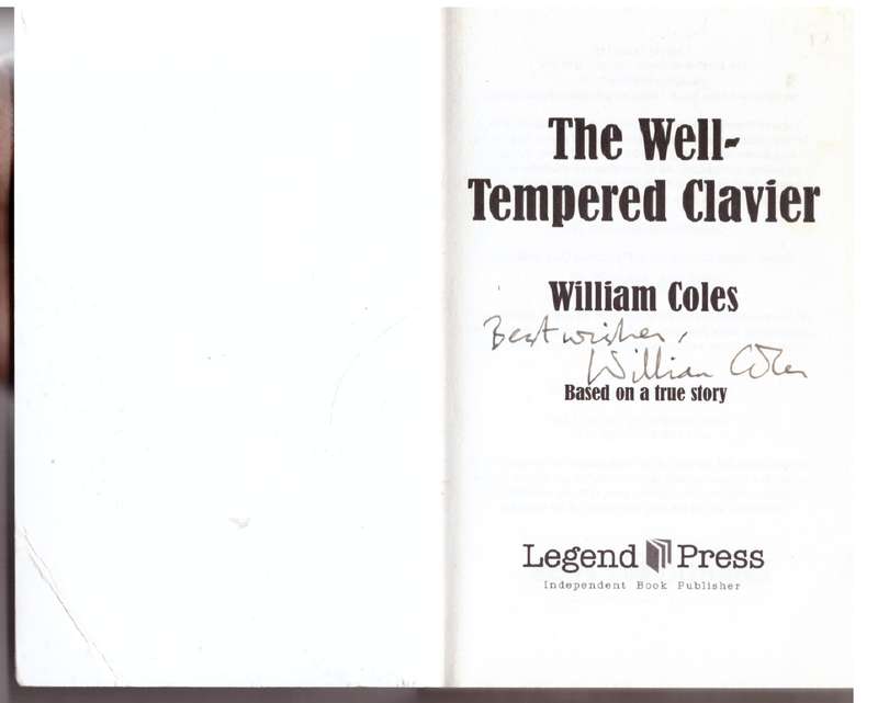 The Well-Tempered Clavier - William Coles ** SIGNED**