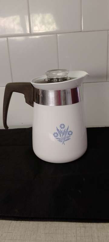 A  corning ware stove top espresso coffee pot