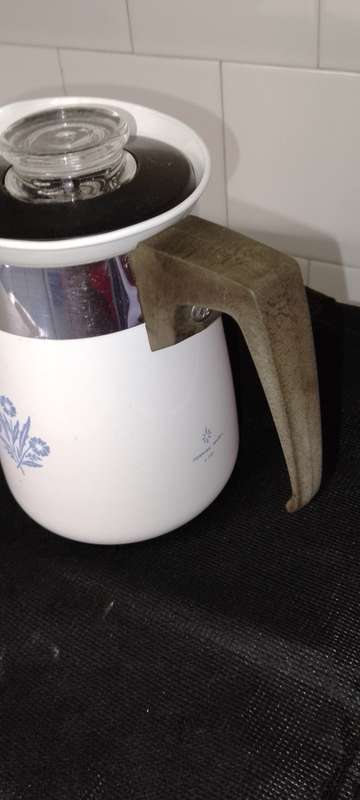 A  corning ware stove top espresso coffee pot