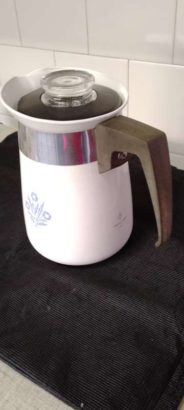A  corning ware stove top espresso coffee pot