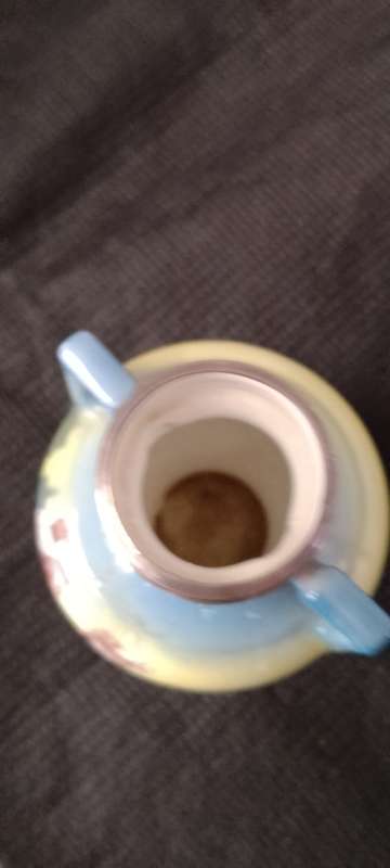 An ANTIQUE BAYREUTH BAVARIAN BUD VASE - SILVER COLLAR