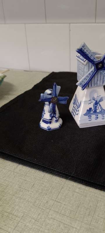 1x large delft hand painted windmill and 2 no name windmills