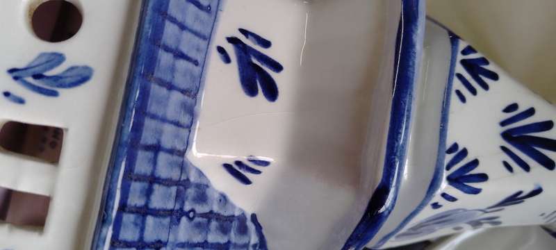 1x large delft hand painted windmill and 2 no name windmills