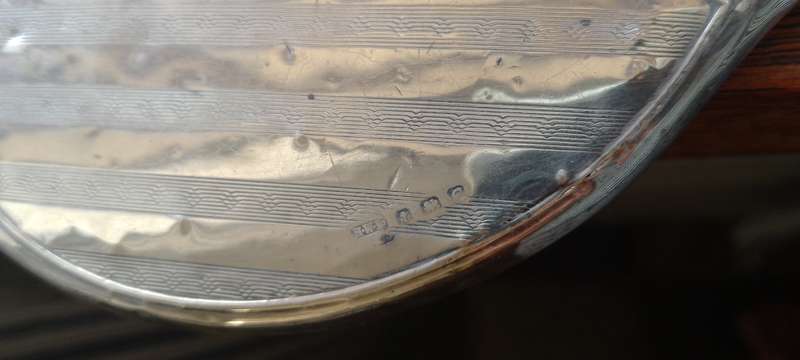 *.## An ANTIQUE BIRMINGHAM  SILVER HANDHELD. MIRROR