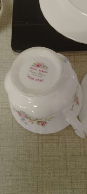 A vintage Royal Albert Moss Rose trio. Cup and saucer