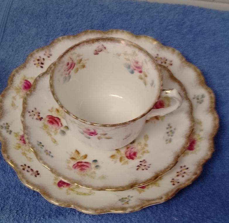 A Gorgeous vintage floral trio. Cup,saucer& side plate.  Imperial China