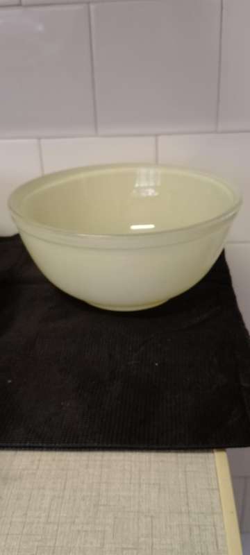 A well used Vintage glass JAJ no.305: pale lemon on outside.