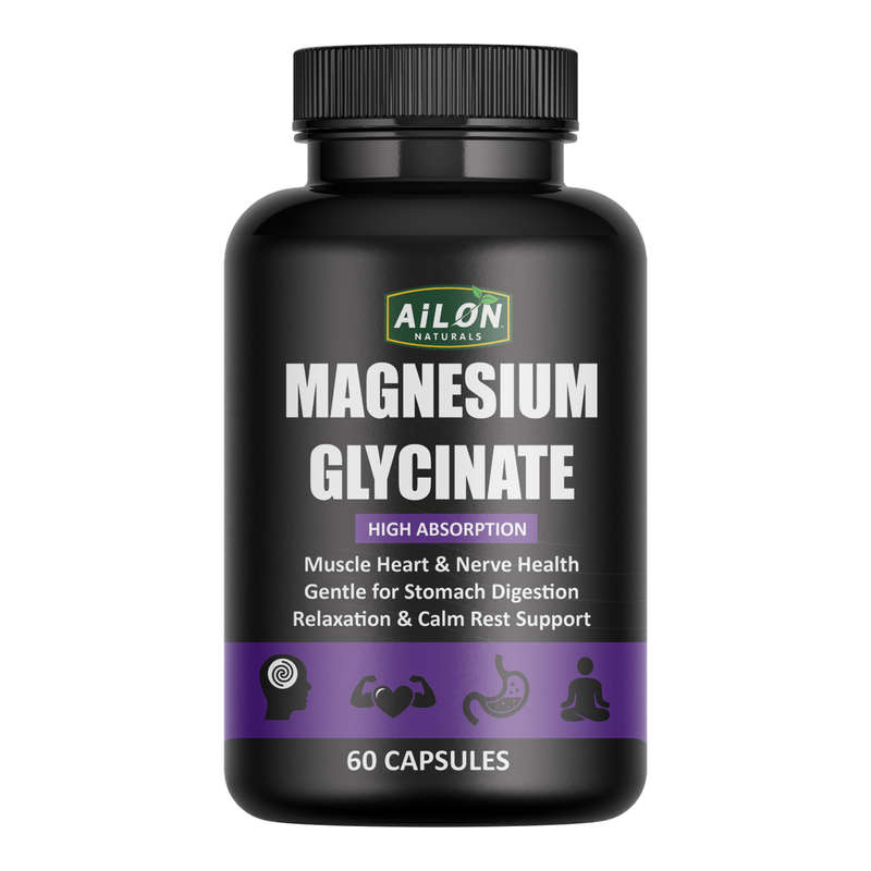 Magnesium Glycinate (60 Caps) - High Absorption, Muscle & Sleep Support
