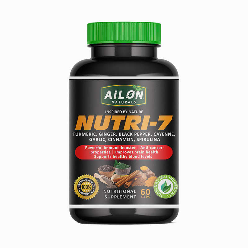 Nutri 7 - Turmeric, Ginger, Cayenne, Garlic, Cinnamon & Spirulina (60 caps)