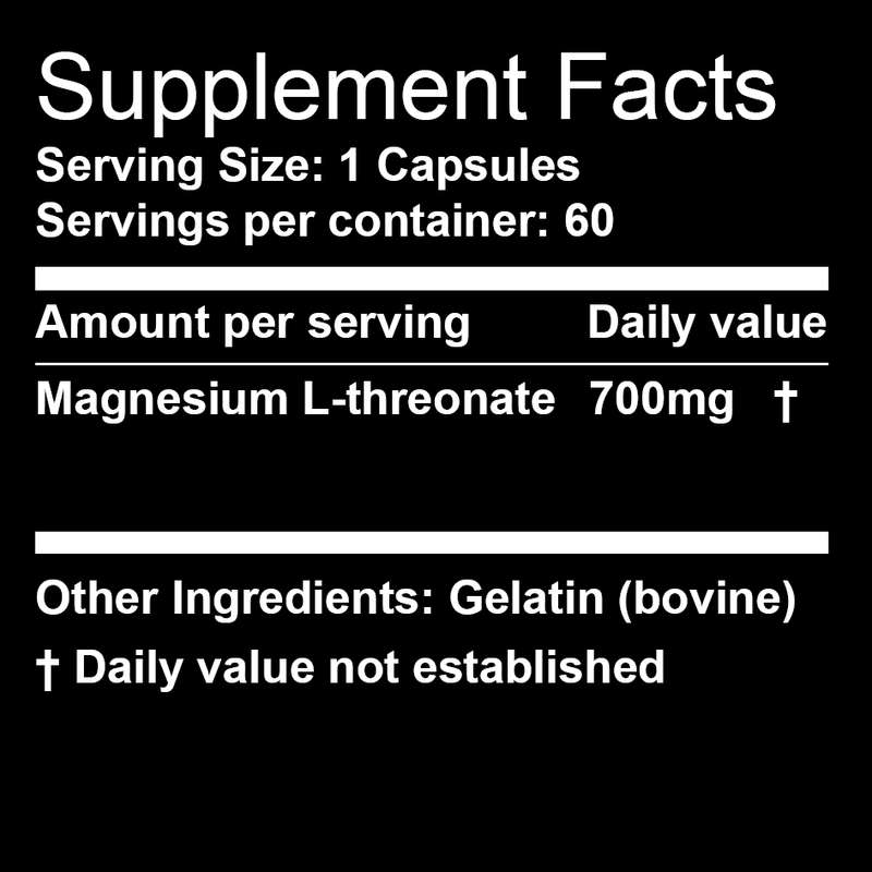 Magnesium L-Threonate - Brain & Memory Support Supplement (60 Caps)