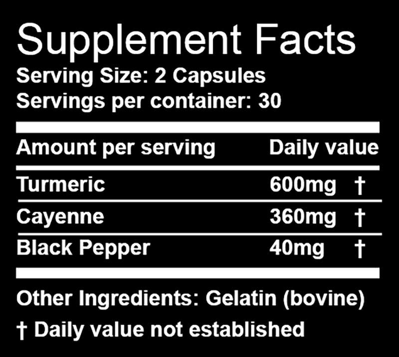 Nutri 3 - Turmeric, Cayenne & Black Pepper capsules (60 caps)