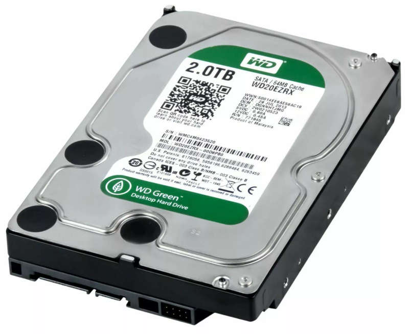 Hard Drive Western Digital 2TB Green WD20EZRX SATA III 64MB 5400RPM 3.5" Inch