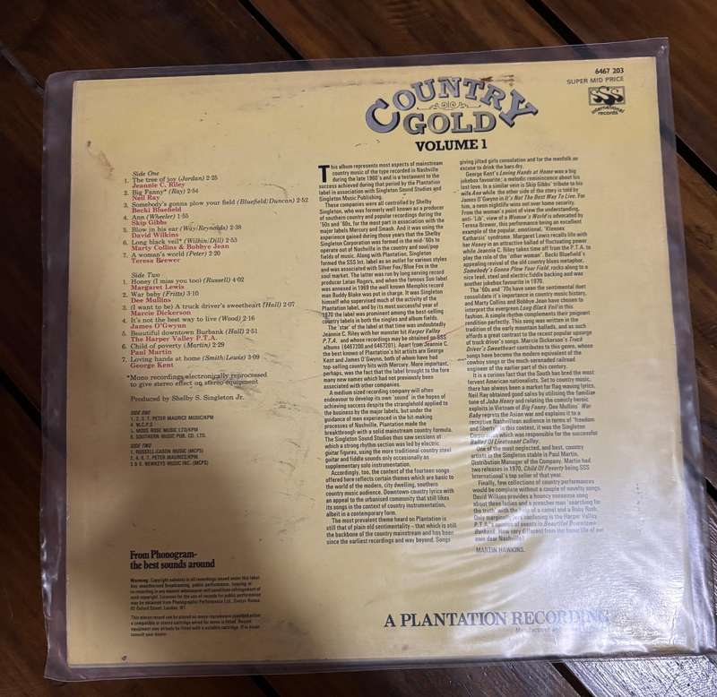 Country Gold Volume 1 - Vinyl