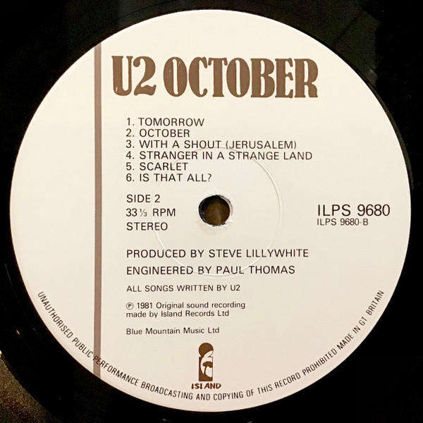 U2 October - Vinyl