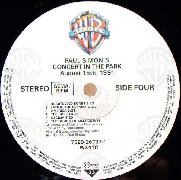 Paul Simon - Concert In The Park - Sealed (Double Vinyl)