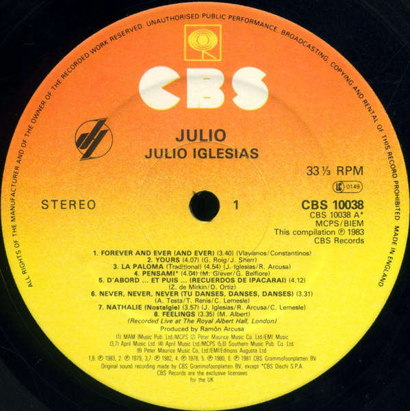 Julio Iglesias  Julio - Vinyl