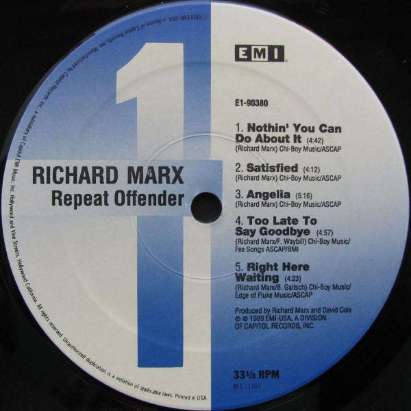 Richard Marx - Repeat Offender - Vinyl