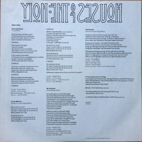 Led Zeppelin  Houses Of The Holy - VInyl