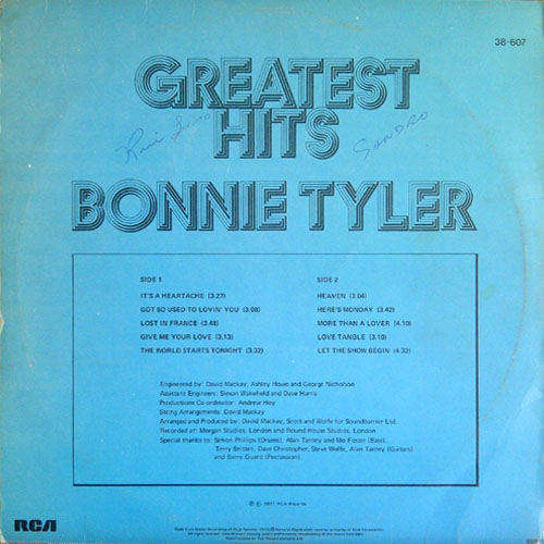 Bonnie Tyler  Greatest Hits - Vinyl