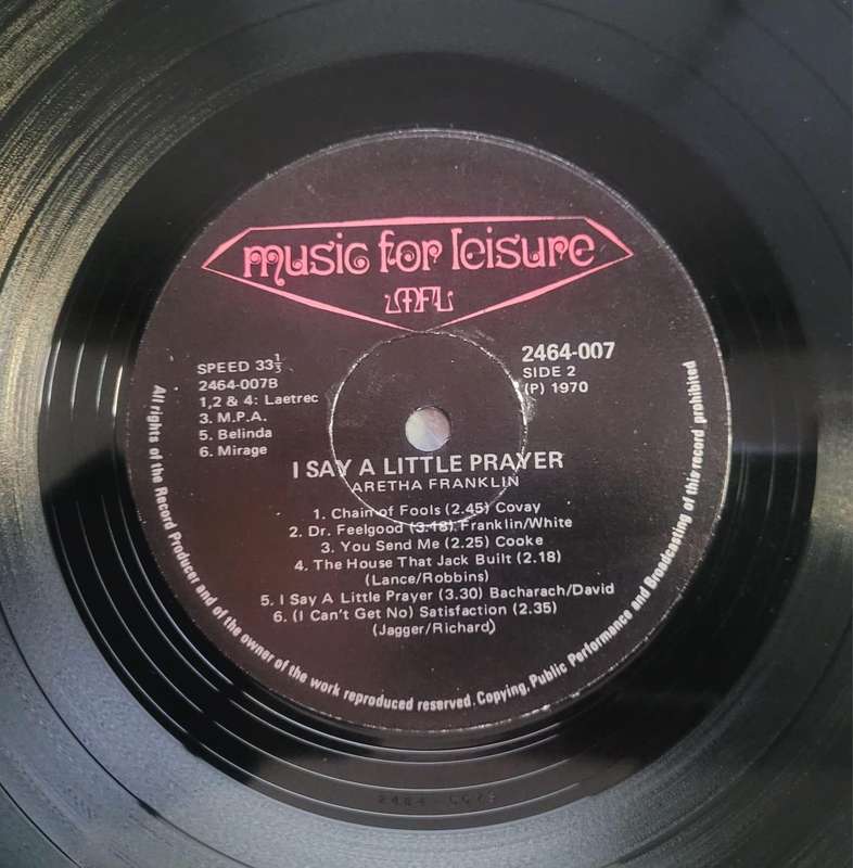 ARETHA FRANKLIN - I SAY A LITTLE PRAYER - VINYL
