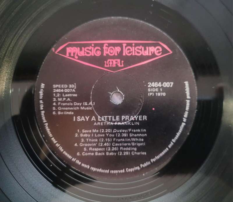 ARETHA FRANKLIN - I SAY A LITTLE PRAYER - VINYL