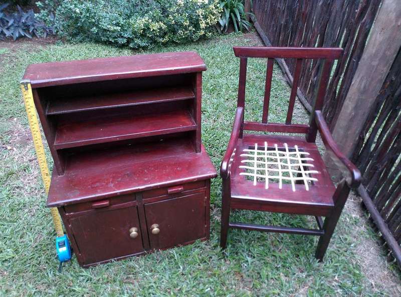 Kids antique cupboard &chiar