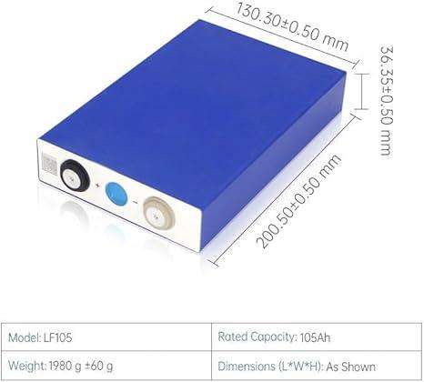 EVE LiFePO4 Cell 3.2V 105Ah Grade A Battery Deep Cycle Lithium Iron Phosphate Rechargeable Battery